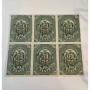 NY STATE STOCK TRANSFER  #ST20 MNH BLOCK/6